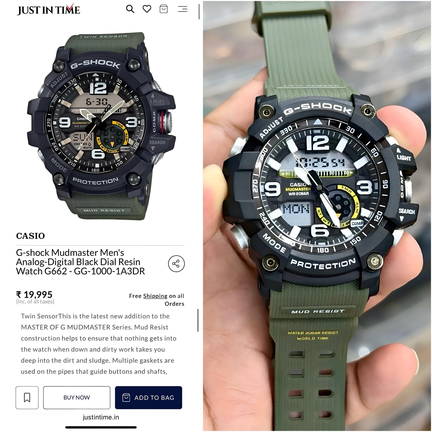 Casio G-Shock GG-1000-1A3DR β Premium Mud Resist + 200M Water Resistant