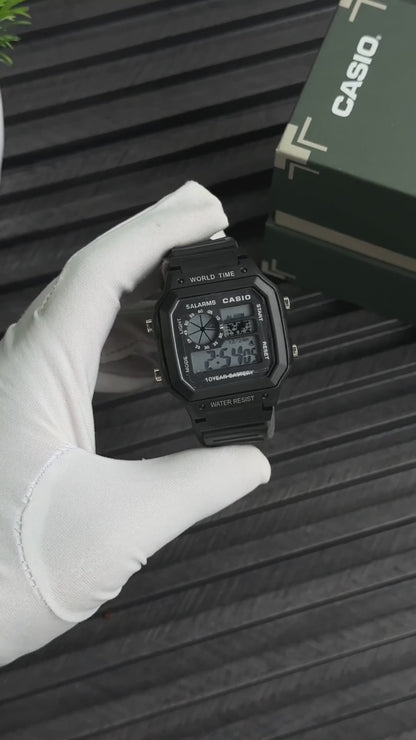 Casio Vintage Series Digital Watch ⌚ Retro World Time | 10-Year Battery | Premium