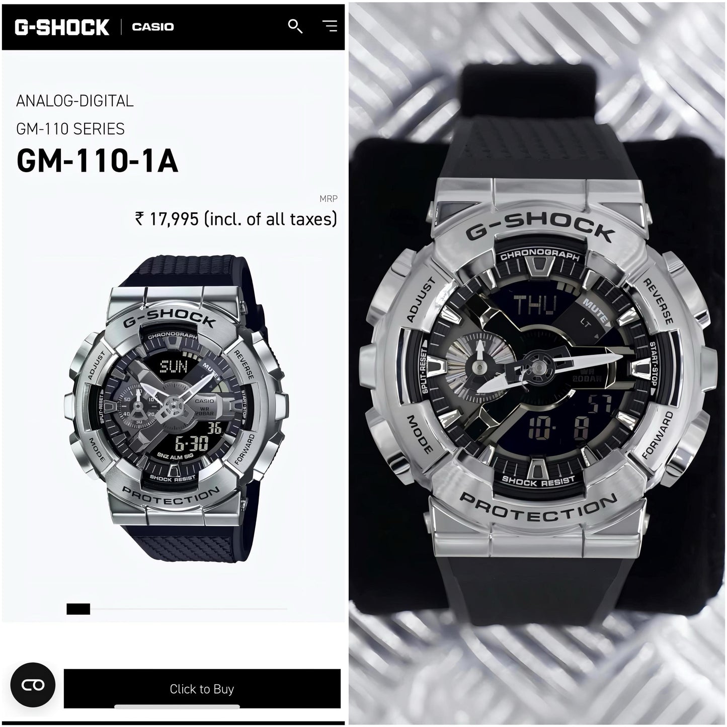 G-Shock GM-110-1A Premium Unisex Watch