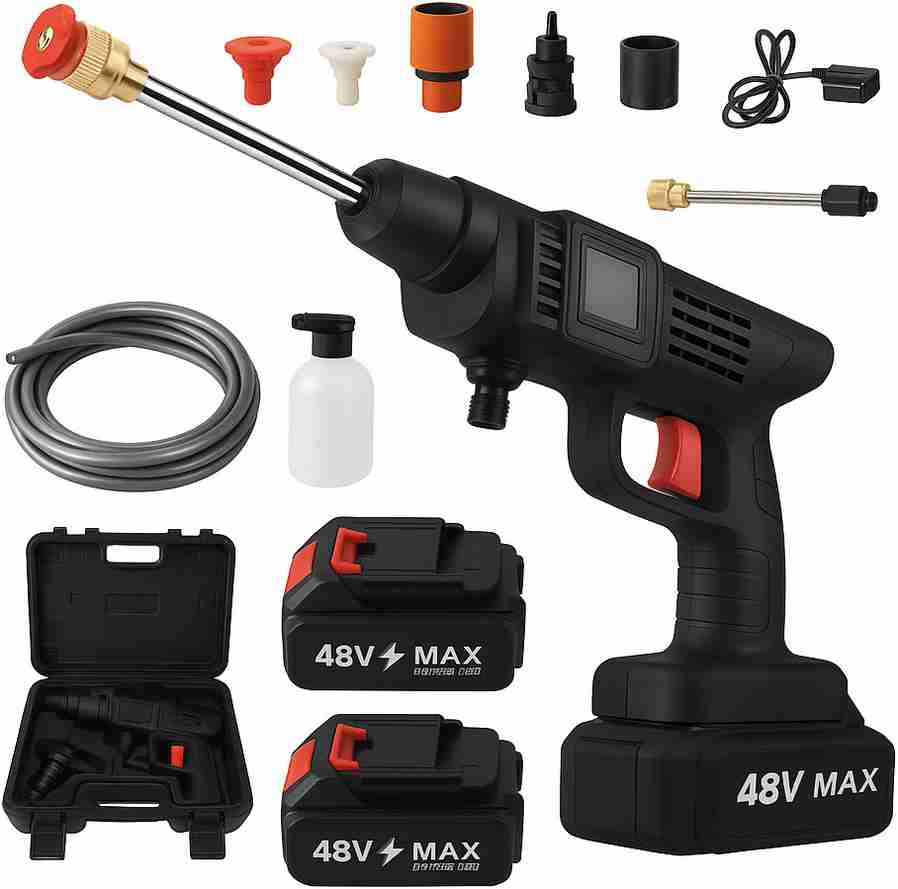 🚗🔋 48V Cordless Car Washer – High Pressure Cleaning Gun with Battery Pack