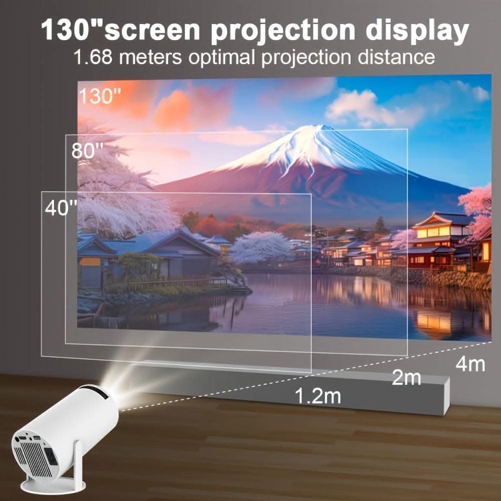 4K PORTABLE PROJECTOR Android 11.0 Smart Projector, 1080P & 4K Support, 2X Brighter, 2.4G & 5G Wifi  (White)