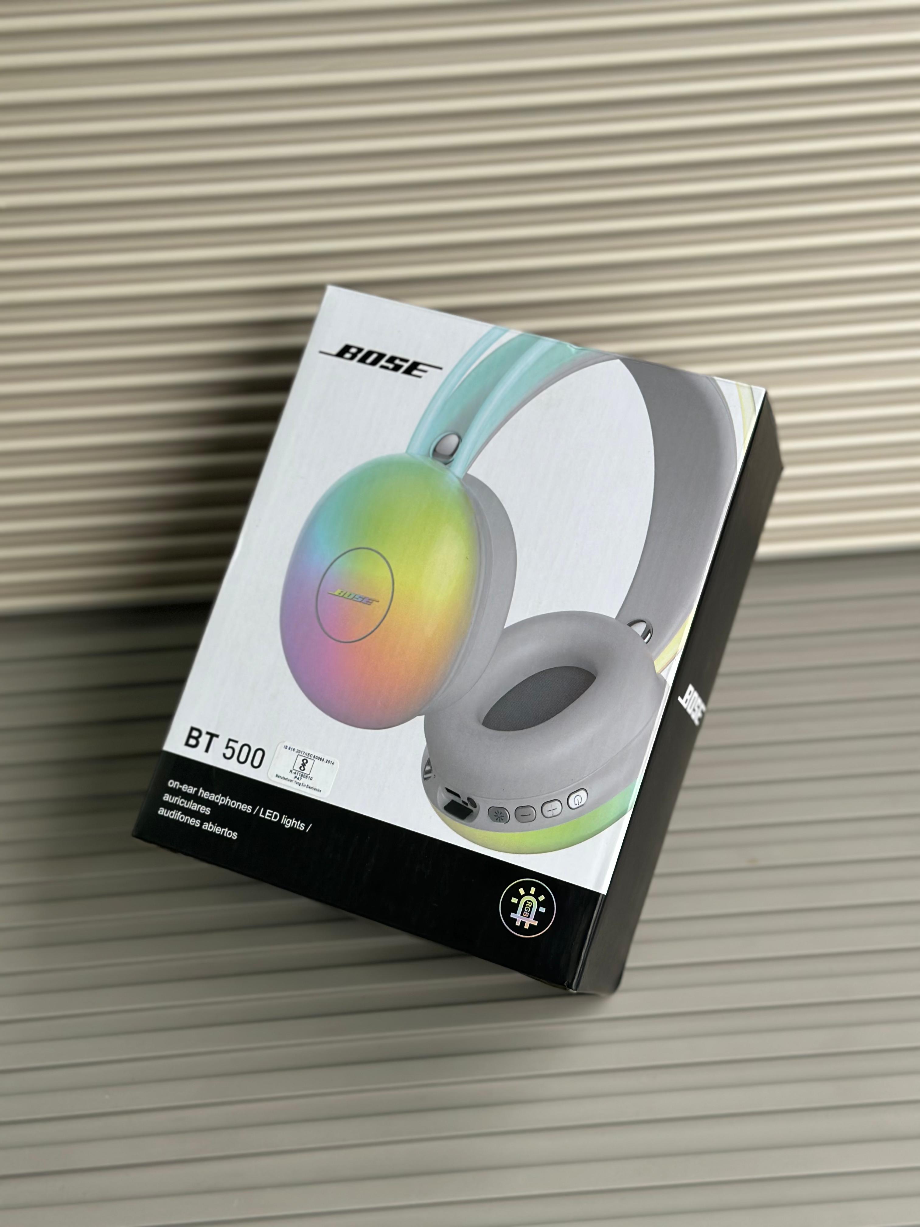 🪩 Bose BT 500 LED Wireless Headphones – On-Ear | Bluetooth | Colorful Lights 🎧