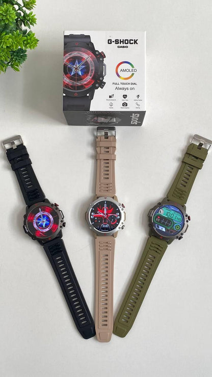 Avenger G-Shock Edition Smartwatch ⌚ AMOLED | BT Calling | ECG | 2025 Premium