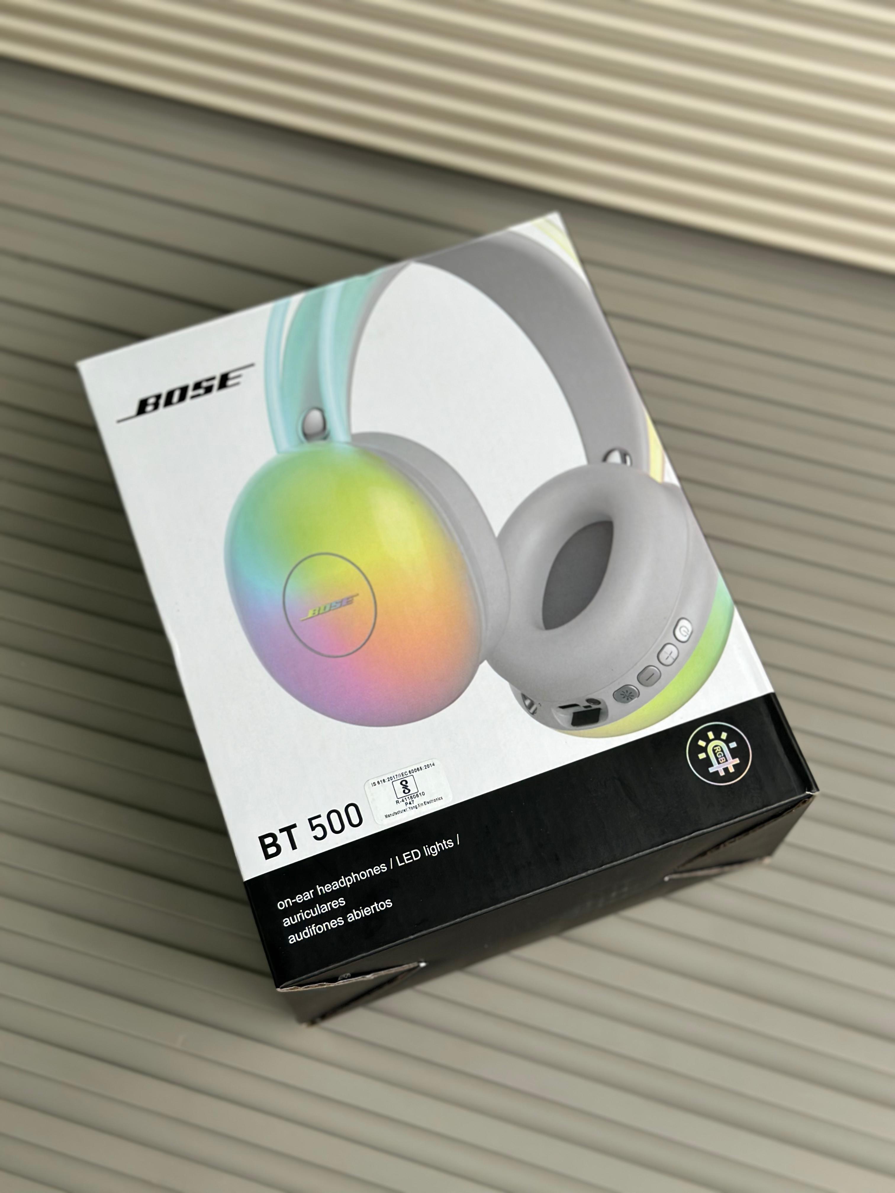 🪩 Bose BT 500 LED Wireless Headphones – On-Ear | Bluetooth | Colorful Lights 🎧