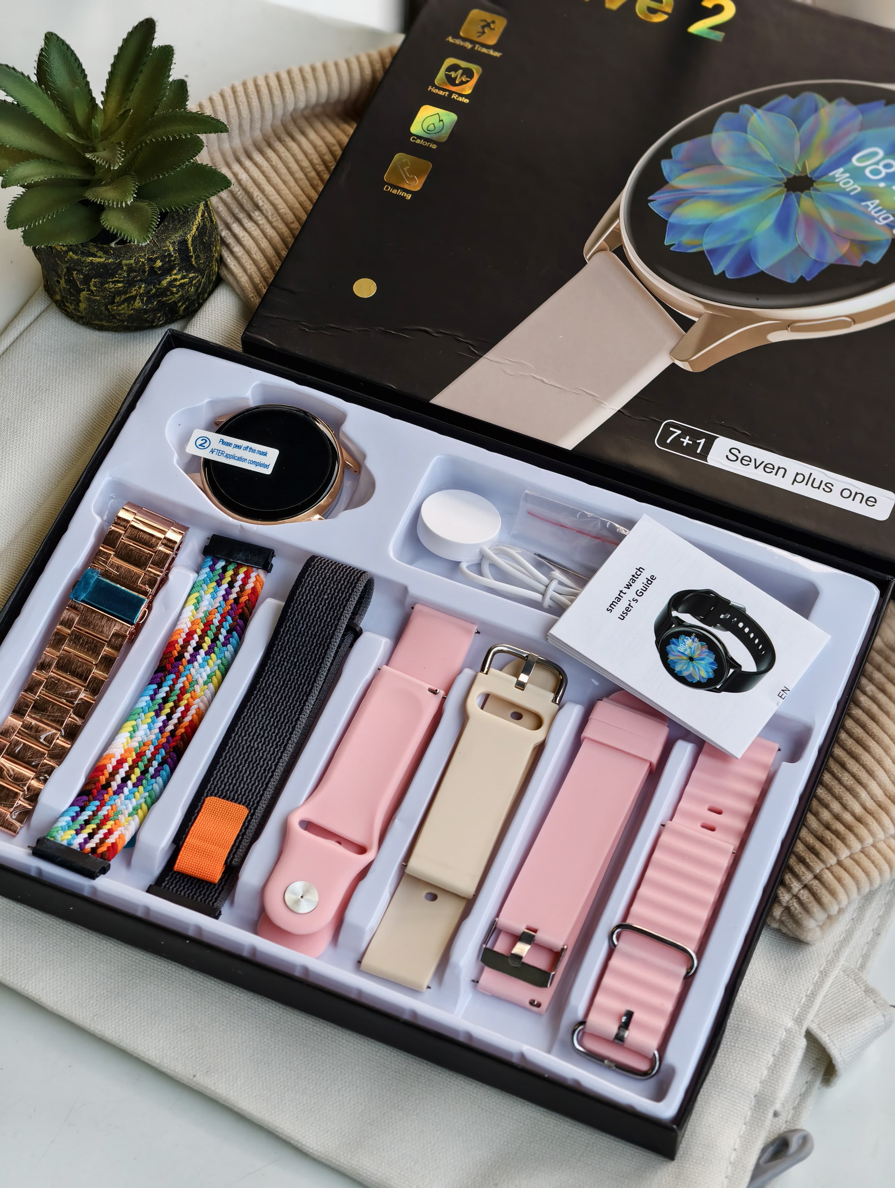 Active 2 Smart Watch – 7+1 Premium Strap Combo Set ⌚🎁