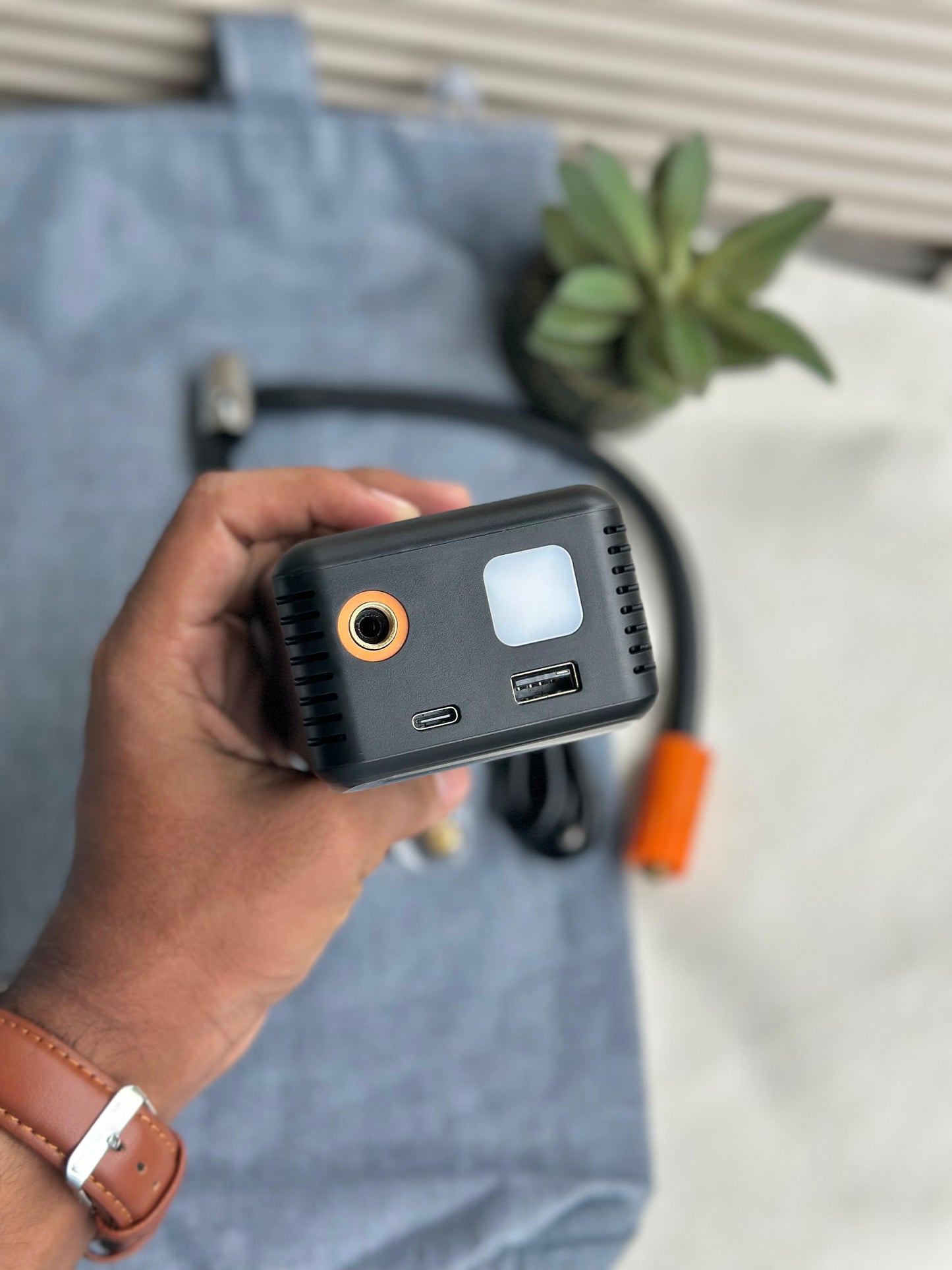 Portable Electric Air Compressor 🚗 | Smart Tire Inflator | USB Rechargeable | Multi-Nozzle Kit