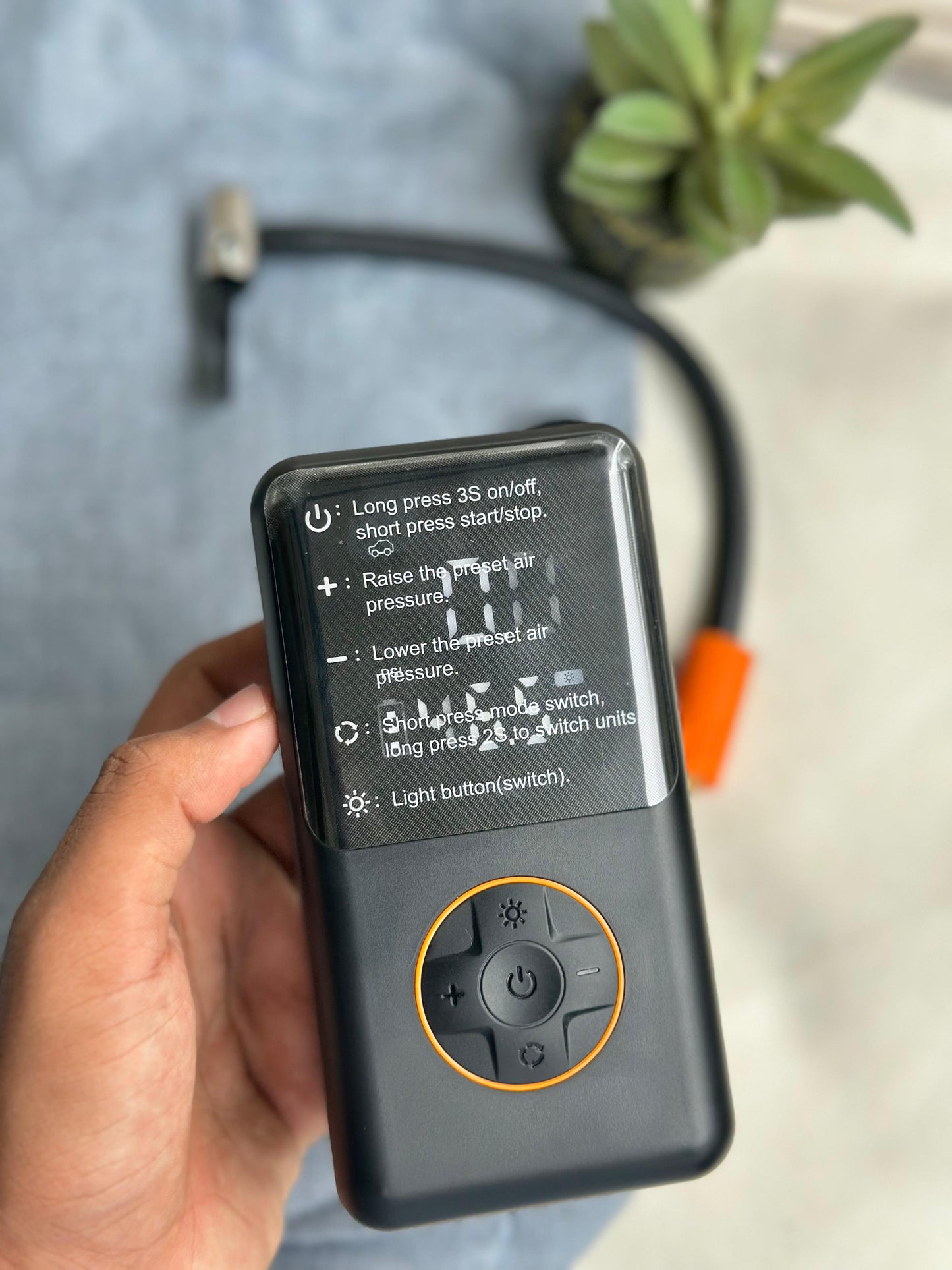 Portable Electric Air Compressor 🚗 | Smart Tire Inflator | USB Rechargeable | Multi-Nozzle Kit