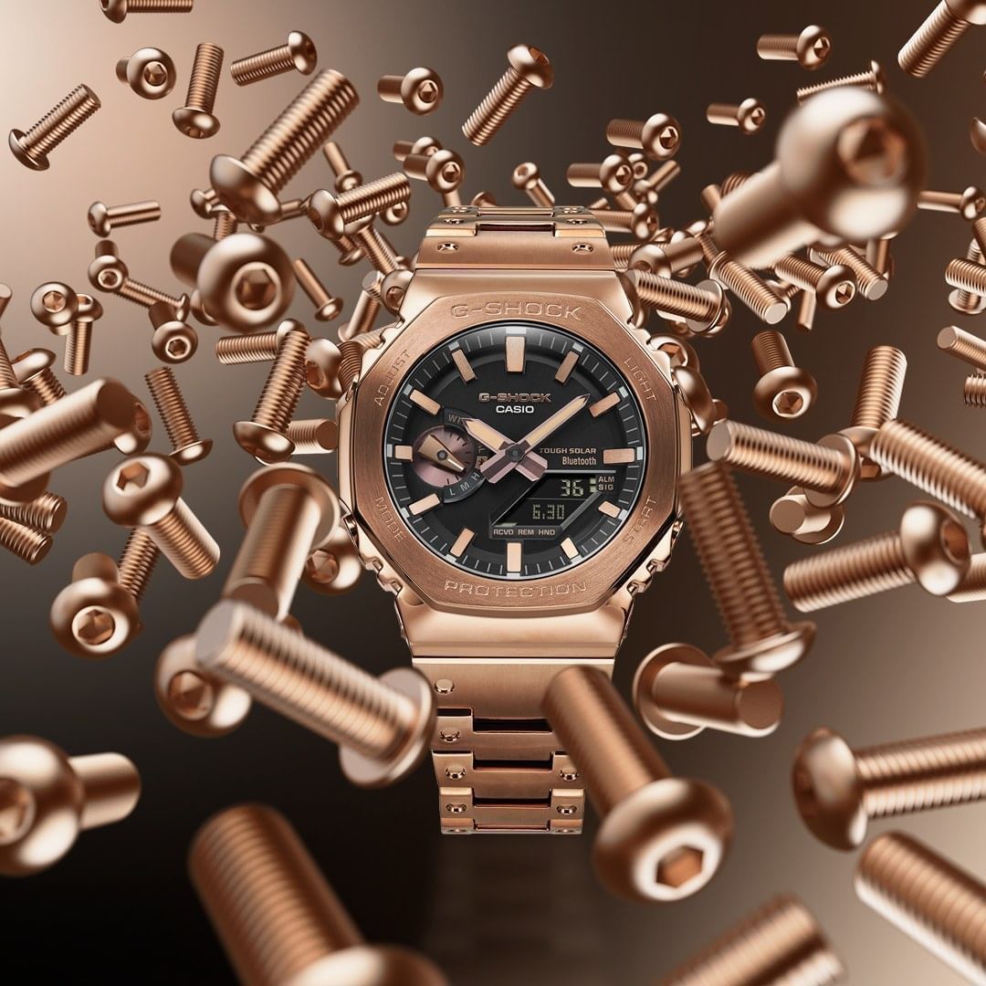 G-Shock GM-B2100 ⌚ Stainless Steel Rose Gold Bezel | Men’s Luxury Tough Watch