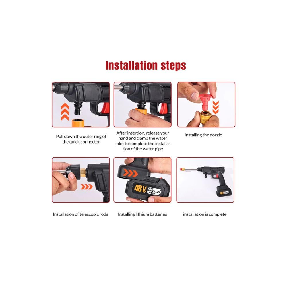 🚗🔋 48V Cordless Car Washer – High Pressure Cleaning Gun with Battery Pack