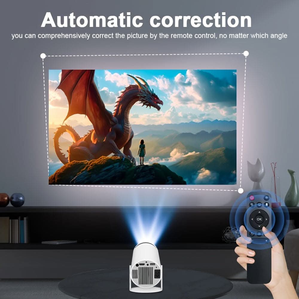 4K PORTABLE PROJECTOR Android 11.0 Smart Projector, 1080P & 4K Support, 2X Brighter, 2.4G & 5G Wifi  (White)